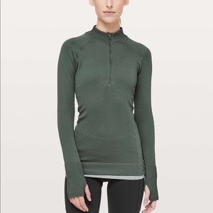 Lululemon Rest Less 1/2 Zip, size 8, Deep Ivy